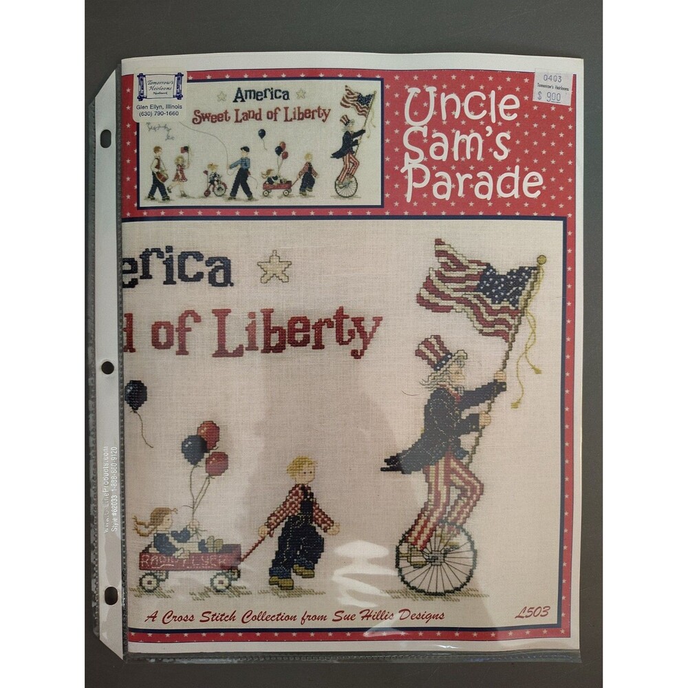 Sue Hillis Designs 2003 “Uncle Sam’s Parade”Counted Cross Stitch